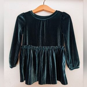 Cat and Jack Toddler Girls 3T Long Sleeve Dress Green Party Dress